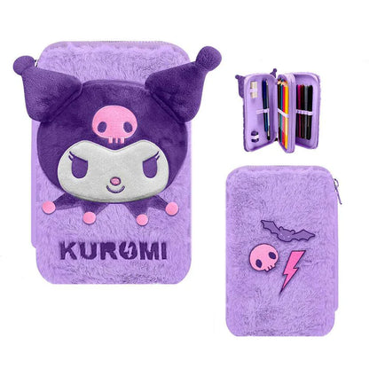 Astuccio Con 2 Cerniere Kuromi hello kitty