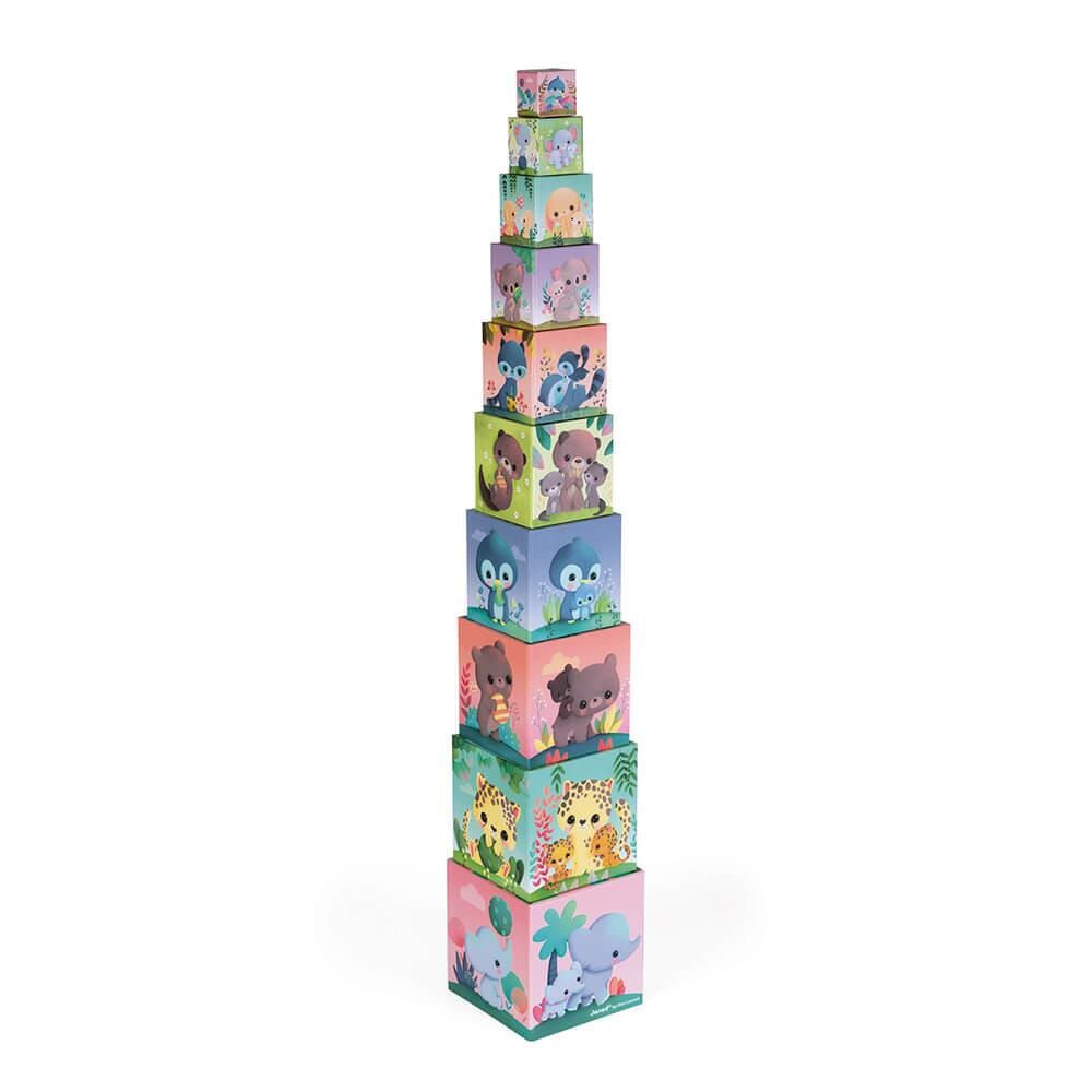 Janod Piramide Quadrata "Adorabili ANIMALI 10 PEZZI JANOD 