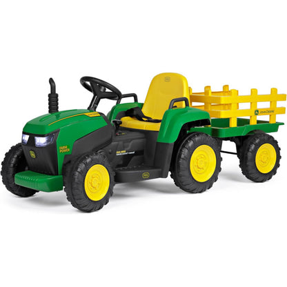 Trattore Elettrico farm power 12v (169x63cm) John Deere Verde E Giallo Igor0047 di Peg Perego