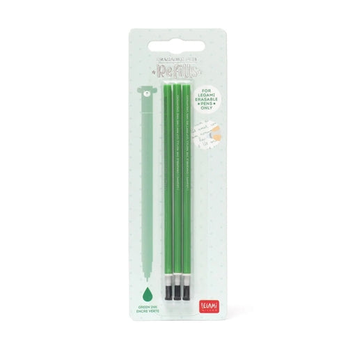 Legami 3 ricariche penna gel cancellabile - Verde