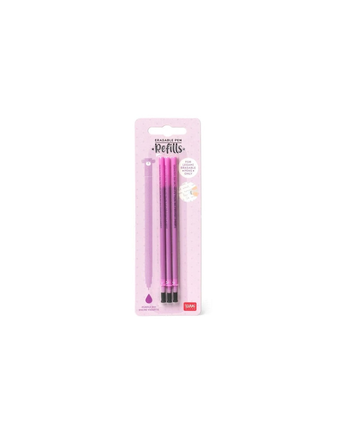 Legami 3 ricariche penna gel cancellabile - Viola