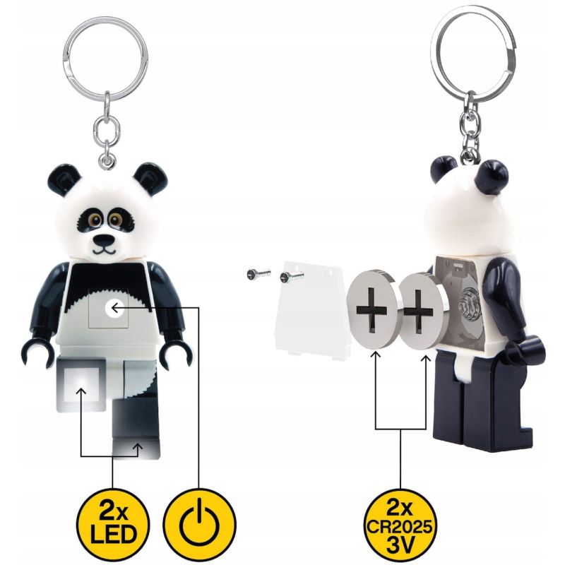 Lego Portachiavi con luce Led Panda