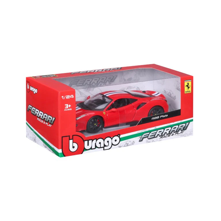 Bburago Ferrari R&P - Ferrari 488 Pista, rossa - Scala 1:24