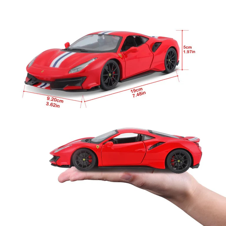 Bburago Ferrari R&P - Ferrari 488 Pista, rossa - Scala 1:24