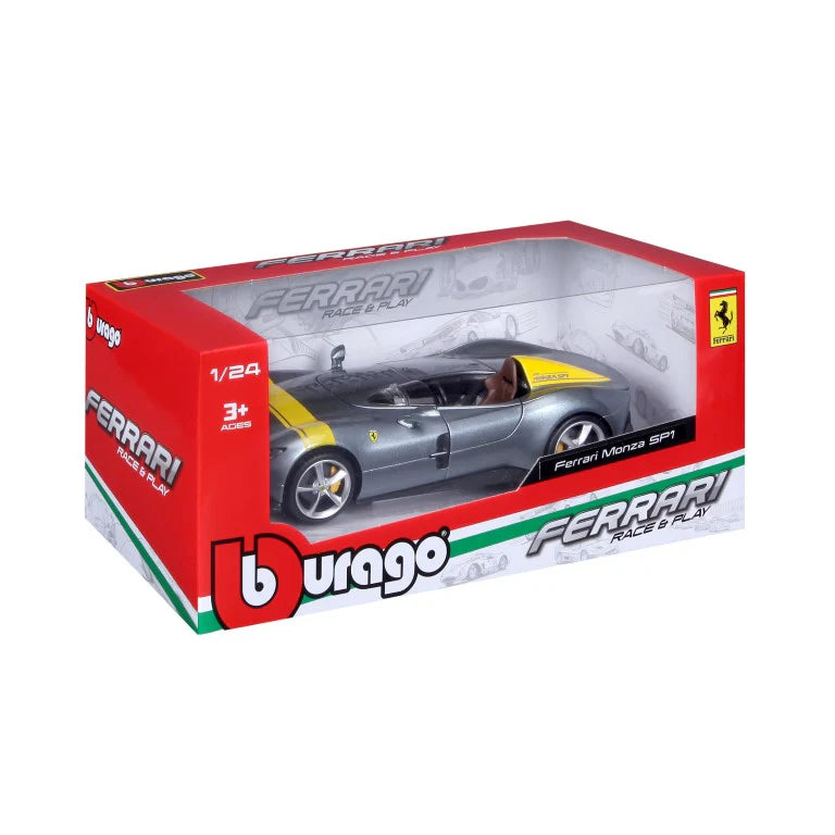 Bburago Ferrari R&P - Ferrari Monza SP1, grigia - Scala 1:24