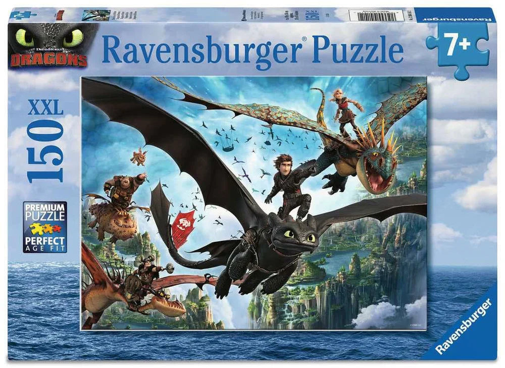 Ravensburger Puzzle 150 pezzi XXL Dragon Trainer 2 - 7 anni +