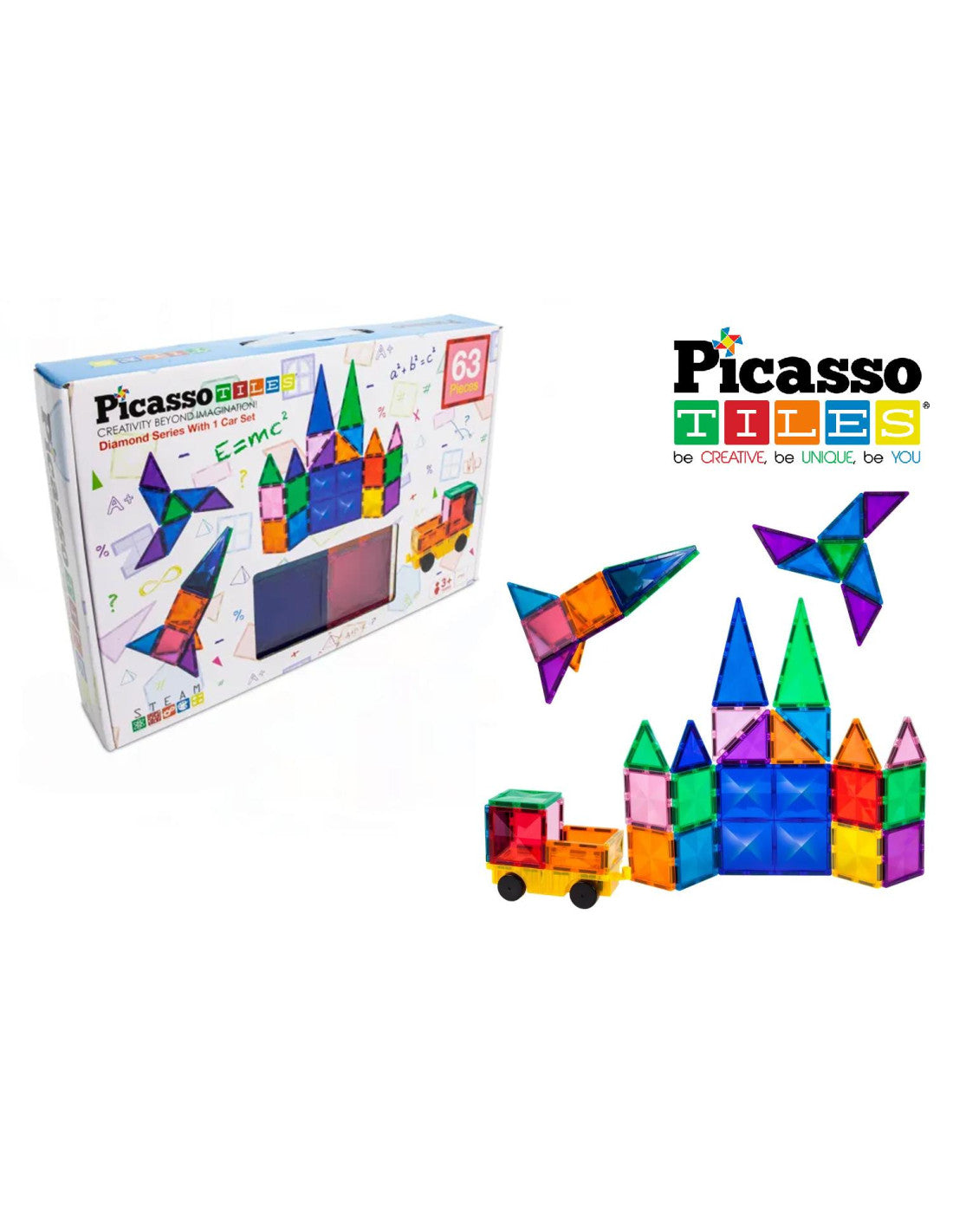 Picasso Tiles Costruzioni Magnetiche Magnetic Piastelle e Veicolo 63