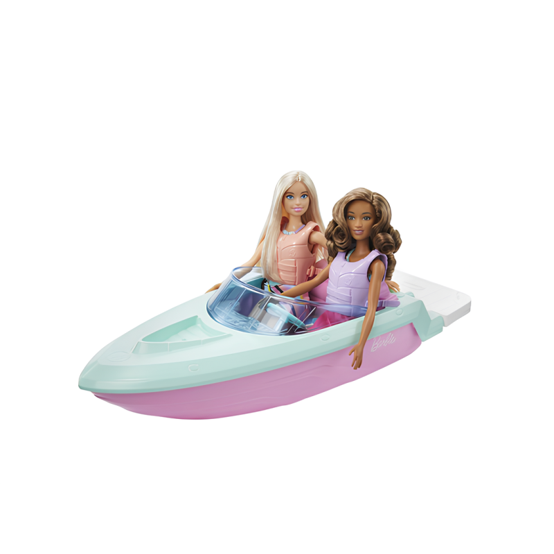 Mattel GXD66 Barbie Set motoscafo e auto con 2 Barbie e accessori a tema