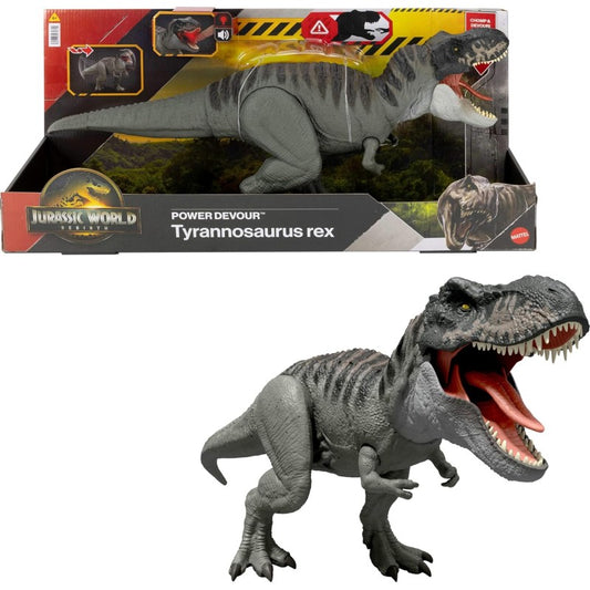 Mattel JCH02 Jurassic World Rebirth Power Devour - Tyrannosaurus Rex alto 22cm