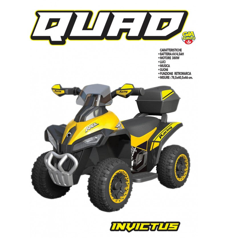 Mini Quad Elettrico Invictus 6v giallo