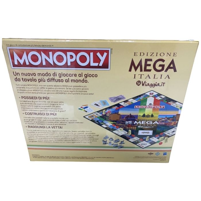 HASBRO MONOPOLY - EDIZIONE MEGA - ITALIA - SI VIAGGIA.IT