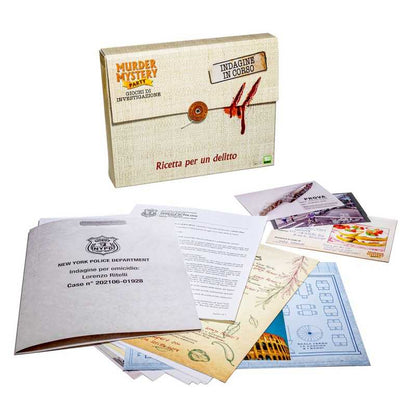 MURDER MYSTERY PARTY gioco di investigazione RICETTA PER UN DELITTO yas games IN ITALIANO età 14+