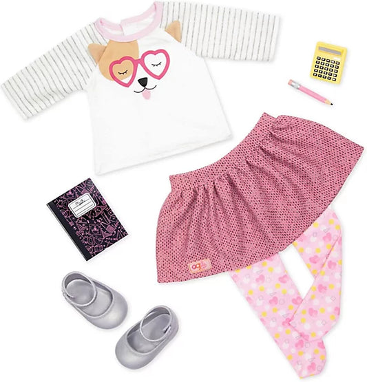 Og dolls  Our Generation  Vestito Con Grafica Per Cuccioli E Scarpe Per Bambole 46 Cm