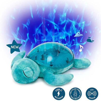 Cloud B - Tranquil Turtle Aqua (Ricaricabile). tartaruga di peluche ricaricabile tramite USB