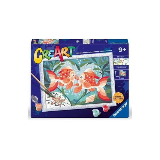 PESCI INNAMORATI fish in love 15 COLORI kit artistico CREART ravensburger GLITTER età 9+