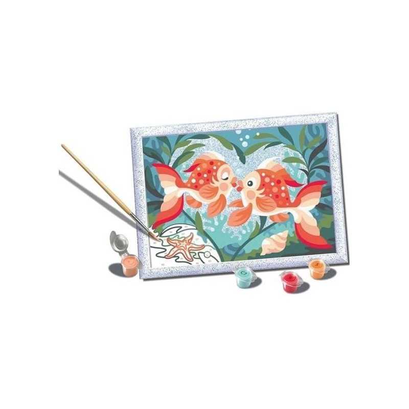 PESCI INNAMORATI fish in love 15 COLORI kit artistico CREART ravensburger GLITTER età 9+