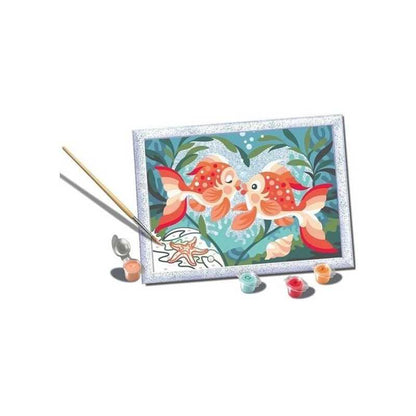 PESCI INNAMORATI fish in love 15 COLORI kit artistico CREART ravensburger GLITTER età 9+