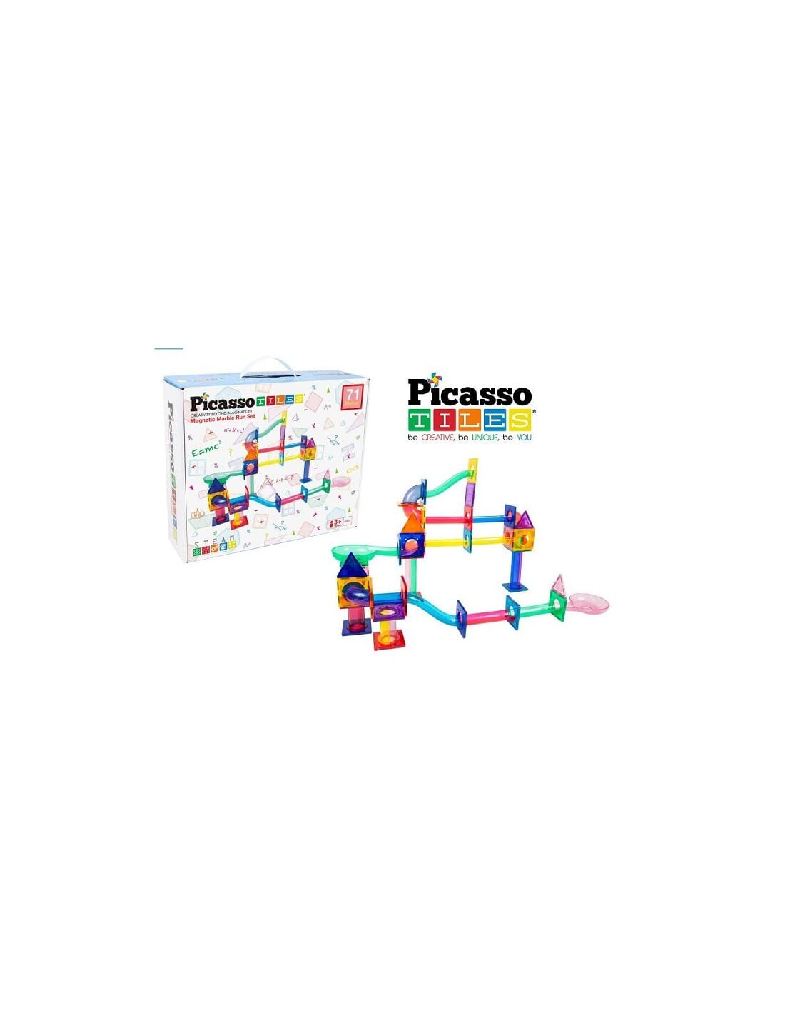 Picasso Tiles Magnetic pista biglie blocchi 71 PEZZI toysvaldichiana.it 