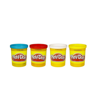 Playdoh Confezione con 4 vasetti in 4 colori assortiti.