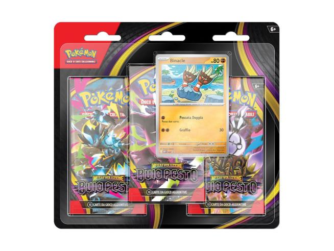 Pokémon TCG Megaevoluzione Buio Pesto - Blister 3 buste Binacle ITA