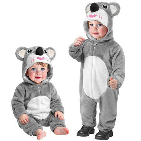 KOALA MORBIDO VELLUTO (tuta con cappuccio) 80 cm / 6-12 mesi