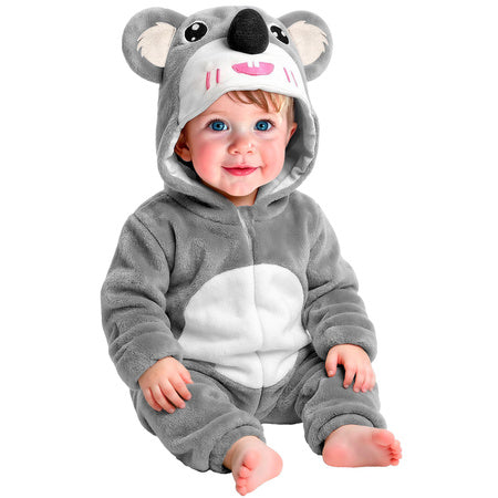 KOALA MORBIDO VELLUTO (tuta con cappuccio) 80 cm / 6-12 mesi