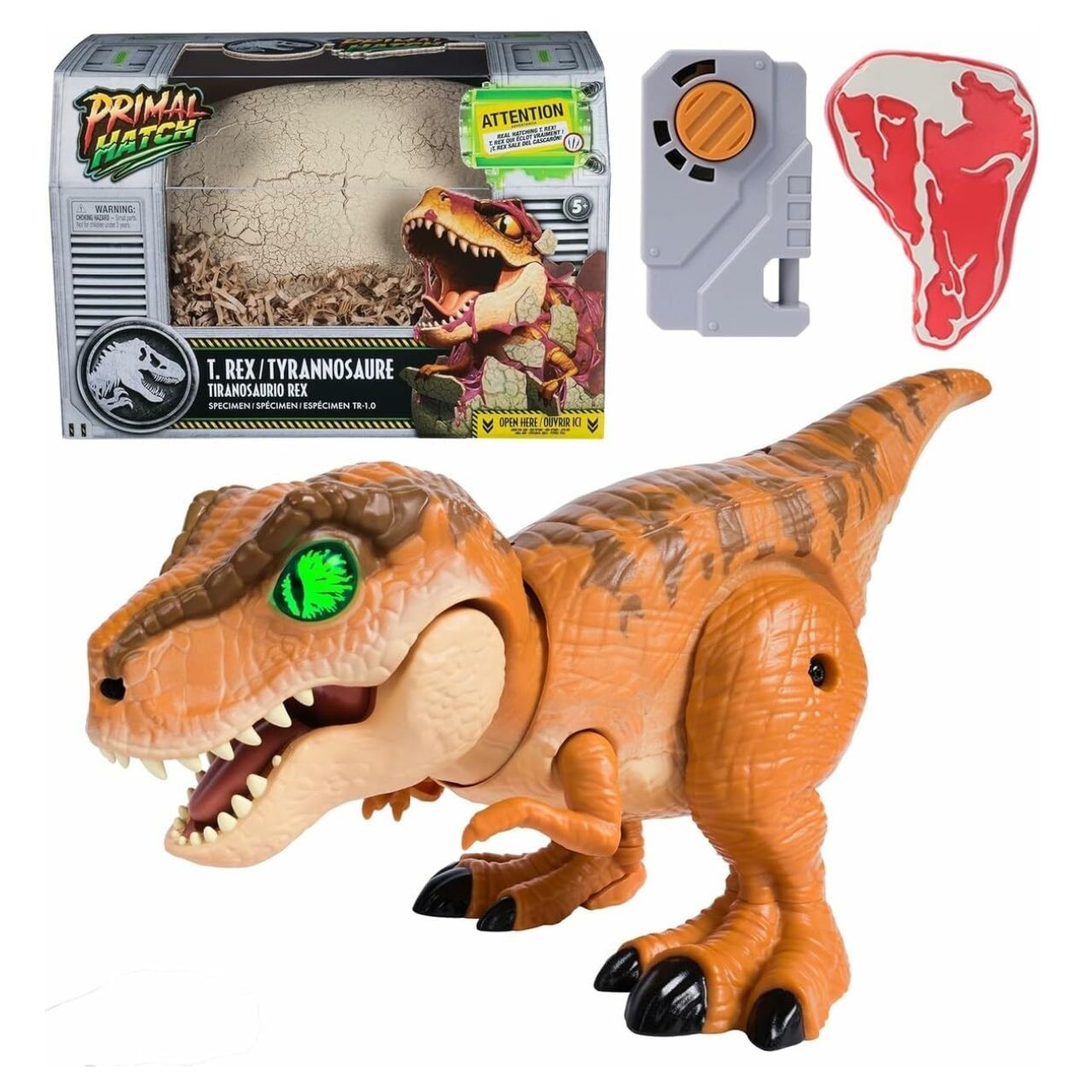Jurassic World Tiranosaurio Rex Primal Hatch Dinosauro Interattivo di Spin Master