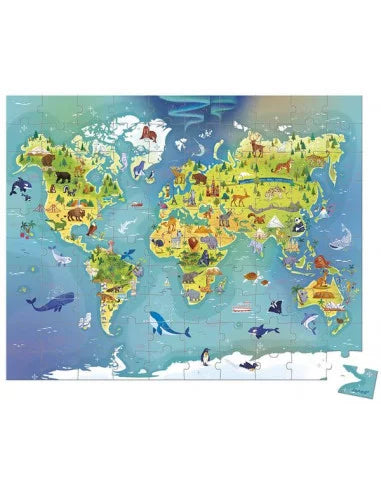 Janod  Puzzle Mondo - 100 Pezzi -