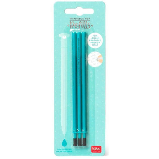 Legami 3 ricariche penna gel cancellabile - Turchese