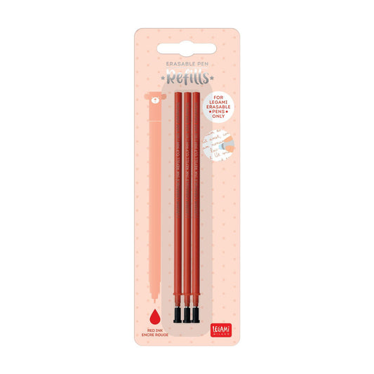Legami 3 ricariche penna gel cancellabile - Rosso