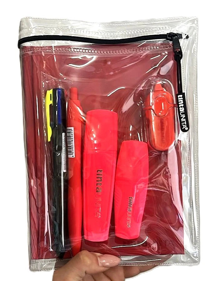 Diario Tinta Unita 2026-2027 Rosso con Accessori