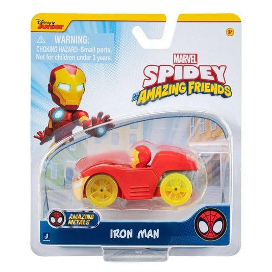 Spidey and his Amazing Friends Amazing Metals Race VEICOLO 1:64 Iron Tony Stark Man