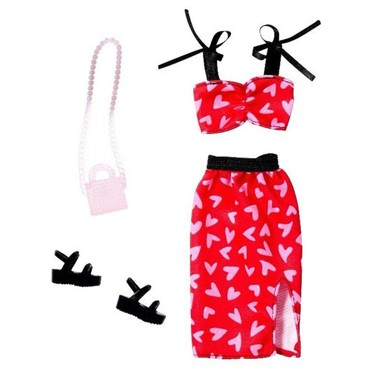 Barbie Set Abbigliamento "Complete Looks" - Vestito con cuori (Modello HYV23).