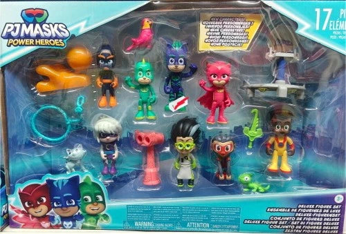 PJ Masks Power Heroes – Deluxe Figure Set 17 Pezzi