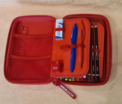 ASTUCCIO ONE TIME tintaUNITA ROSSO 1 zip 3 scomparti cod.28881