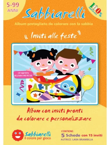 Sabbiarelli Album da Colorare con la Sabbia - Inviti alle Feste