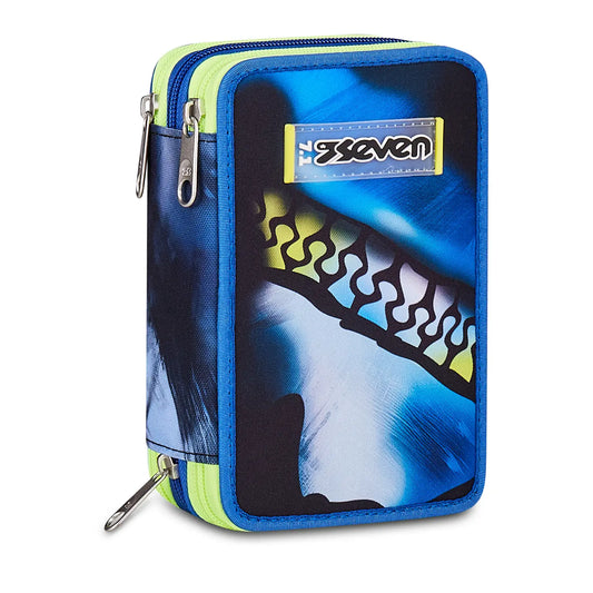 Astuccio 3 Zip Seven Blu Fusion 300102622-519 - immagine prodotto