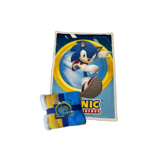 Coperta in pile sherpa di Sonic the Hedgehog, 100x150 cm.