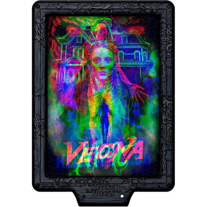 Stranger Things Vecna’s Curse – Puzzle LED 520 Pezzi Metamorphic Art Collection, Quadro Interattivo 49x36 cm Clementoni