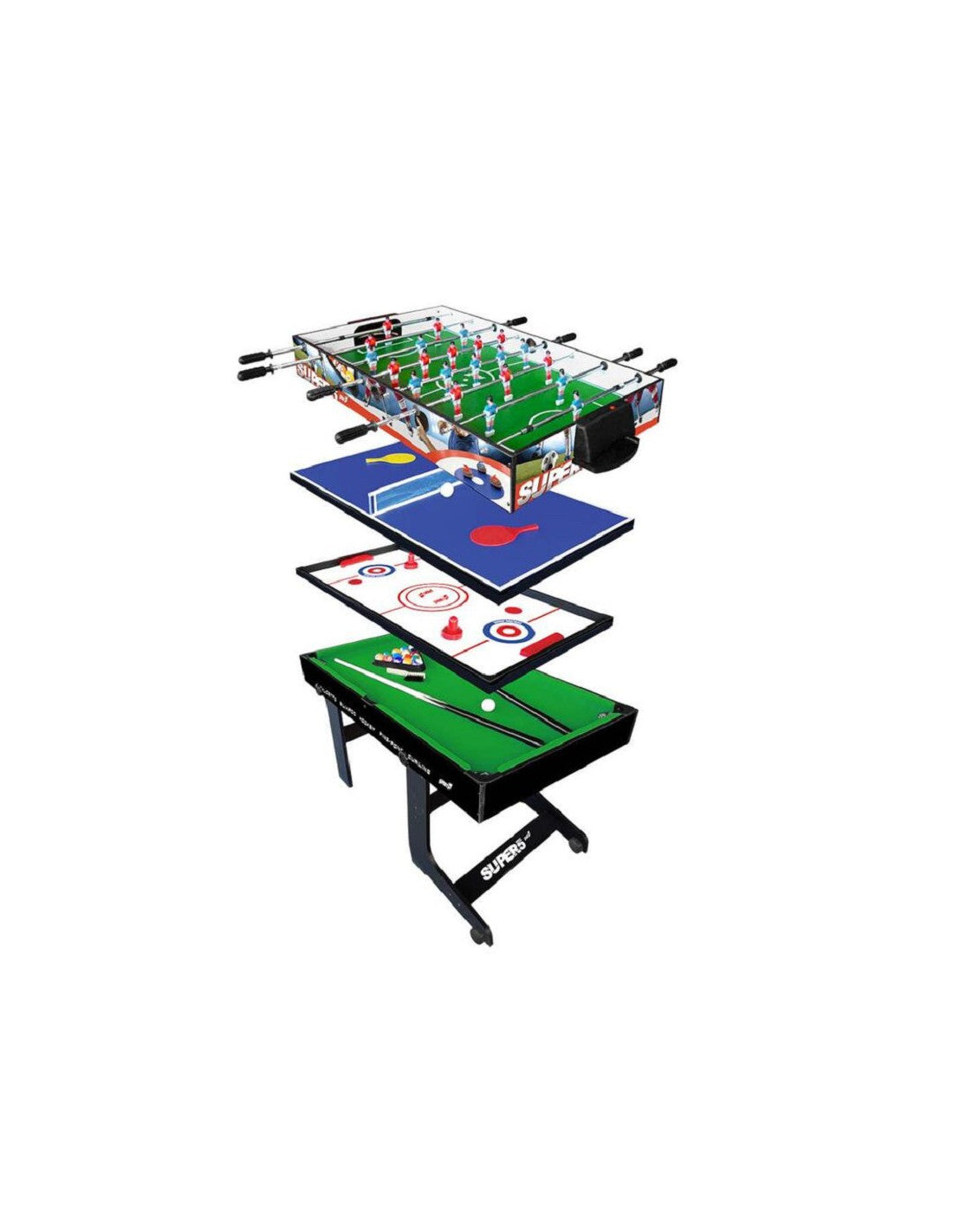 Calcetto 5 In 1 Maxi 4 Vs 4 Salva Spazio In Verticale Con Ruote