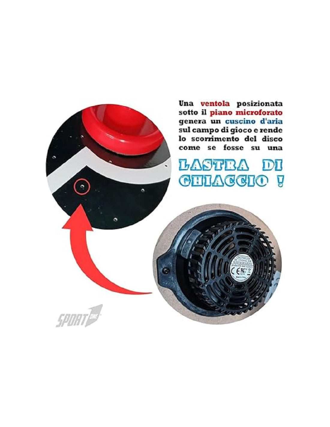 Sport One Tavolo Air Hockey Pieghevole Salvaspazio Next Black Special Edition