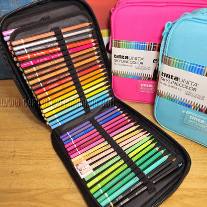 Tinta Unita Astuccio  Colori 110 pezzi blu