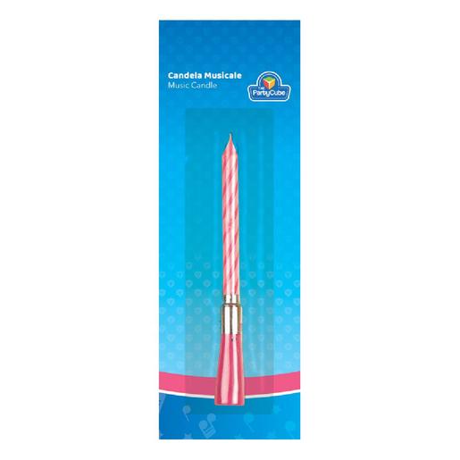 Candela Musicale Rosa a Spirale 12 cm