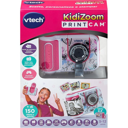 VTech 549159 Kidizoom Printcam Rosa Macchina Fotografica Istantanea con 40+ Effetti Speciali Carta Termica 5MP
