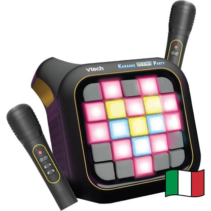 VTech 581707 Karaoke Light Party Microfono con Altoparlante Connessione Bluetooth e Effetti Sonori e 25 Tasti per Pixel Art