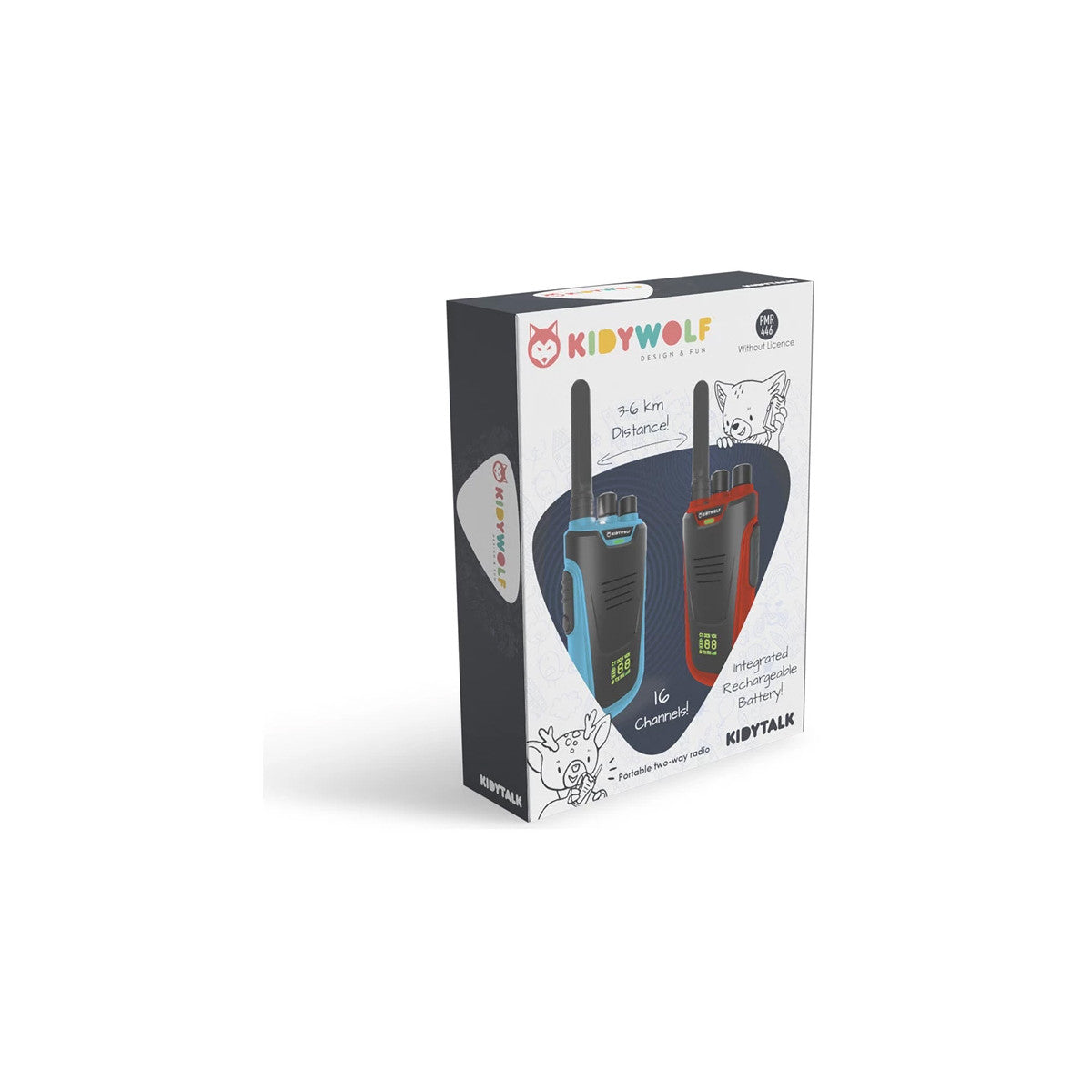 Kidywolf Walkie-Talkies con torcia elettrica blu/rosso