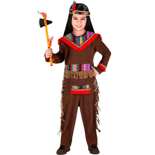 COSTUME INDIANO (costume, fascia per testa con piume) 116 cm / 4-5 anni