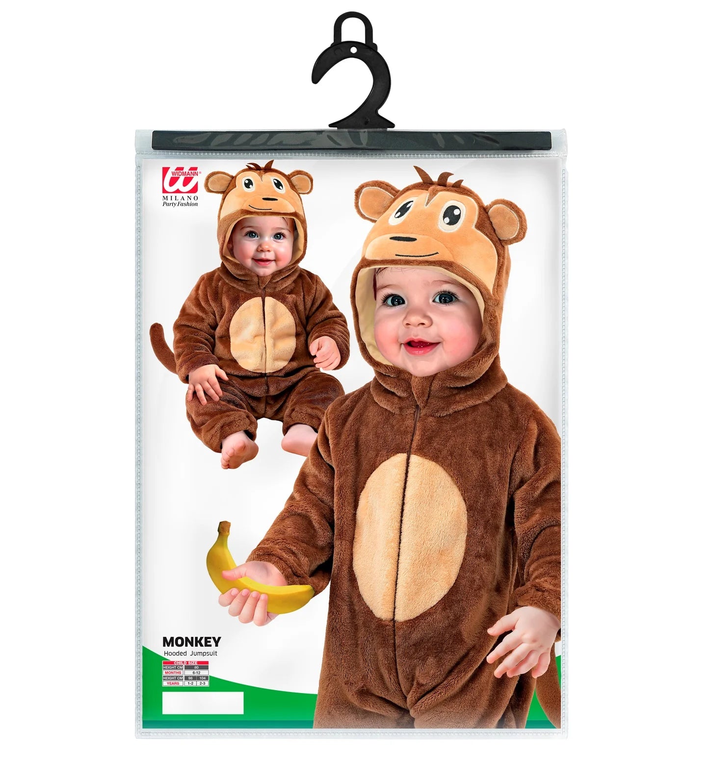 SCIMMIA MORBIDO VELLUTO (tuta con cappuccio) 98 cm / 1-2 anni