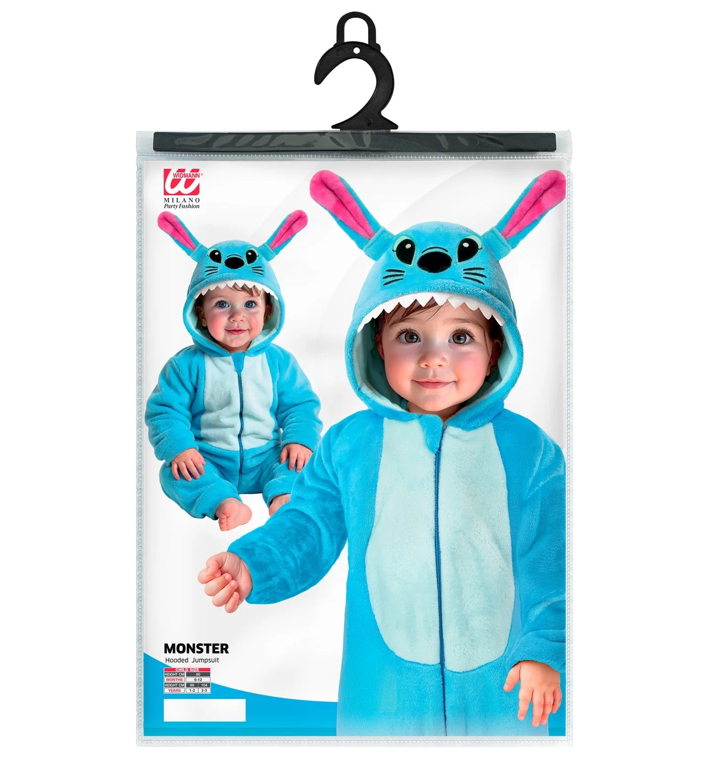 MOSTRO MORBIDO VELLUTO (tuta con cappuccio) 80 cm / 6-12 mesi