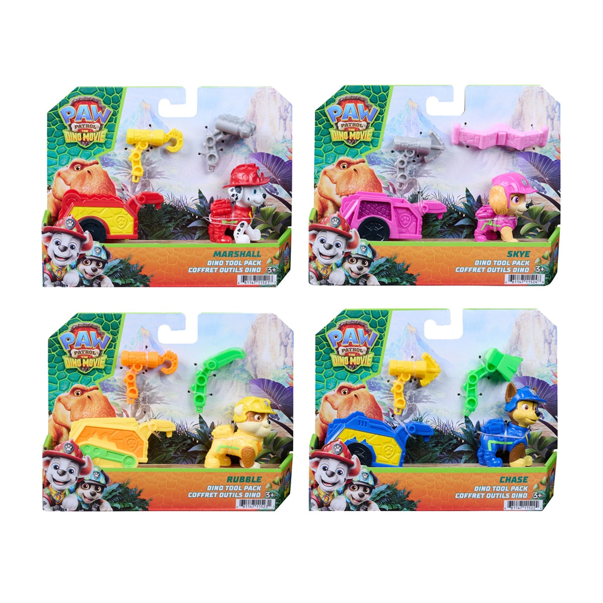 PAW Patrol Dino Movie Dino Tool Pack con Personaggio - Assortito